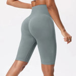 STOUREG Women's High Waist Yoga Shorts Tummy Control Quick Dry Running Sports Tight Gym Fitness Workout