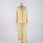 Women 2026 European Autumn Winter Cotton Pajama Set Open Front Long Sleeve Loose Casual Two Piece Ladies Homewear Sleepwear