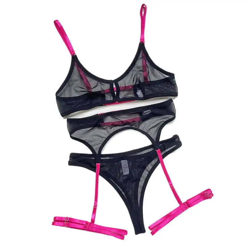 Plus Size Lace Bra Sets Sexy Lingerie For Women Thin Breathable Comfortable Bra And Panty Sets Babydoll Dress Intimate Underwear