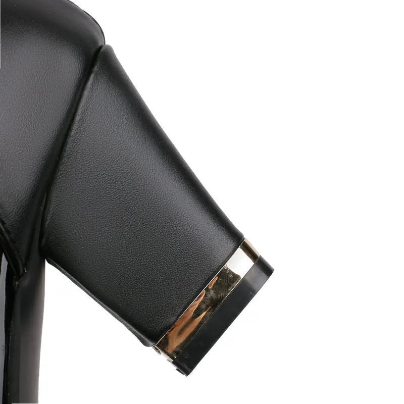 Fish Mouth High Heel Shoes Women's Summer Thick Heel Sandals Waterproof Platform Thick Sole Sexy Slim Back Zipper Hollow