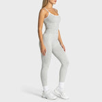 2Pcs Women Leopard Print Yoga Outfit Adjustable Strap Camisole Top High Waist Stretch Leggings Sports Pilates Workout Suit