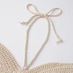 Women Tassel Hem Tank Tops Halter Open Back Sleeveless Shirts Summer Crochet Knit Crop Vest for Vacation Beach