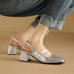 NASBAVI New Summer Leisure Green Women Sandals Comfortable Rubber Sole Fashionable Square Head Shape
