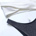 New Sexy Bandeau Shiny Glitter Bikini Women Swimwear Female Swimsuit Two-Pieces Bikini Set Bather Bathing Suit Swim Lady V1109