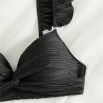 Wrinkled Ruffle Frilled Bra Cup Bikinis 2026 Female Swimsuit Women Swimwear Two Pieces Bikini Set Push Up Beachwear Bathing Suit