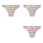 3Pcs/Set Cotton Panties For Women Colorful Striped Underwear Low Waist Briefs Breathable Underpants Female Sexy Lingerie M-XXL
