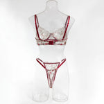 French retro lace underwear set sexy push-up bra erotic underwear