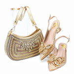 doershow Italian Shoe and Bag Set New 2024 Women Shoes and Bag Set In Italy blue Italian Shoes with Matching BagHTG1-3