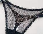 Ice Slik Low Waist Girls G String Leopard Flower Women Panties Sexy Briefs Thong T-back Underwear Female Lingerie Size S-XL