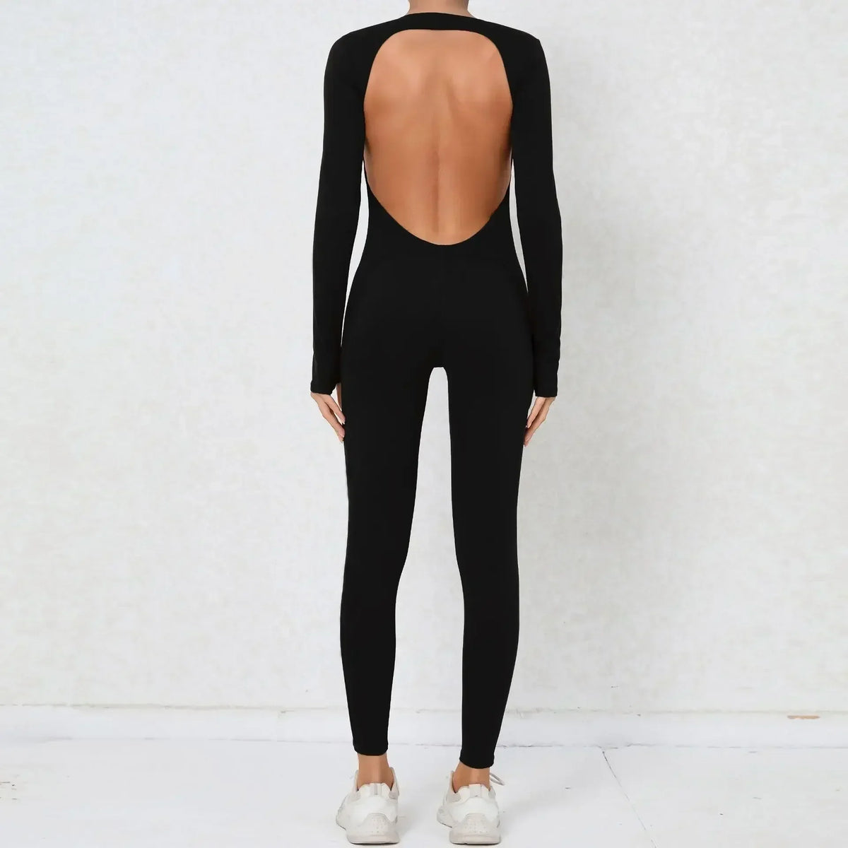 Women's Seamless Yoga Jumpsuits Backless Sexy Long-Sleeved One-Piece Butt-Lifting Gym Nude Feel Workout Gym Training Bodysuits