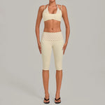 Women's Sleeveless Yoga Set High Waisted Hips-Lifting Capri Leggings Beautiful Back Slim-Fit Bra Suits Sports Gym Fitness Sets
