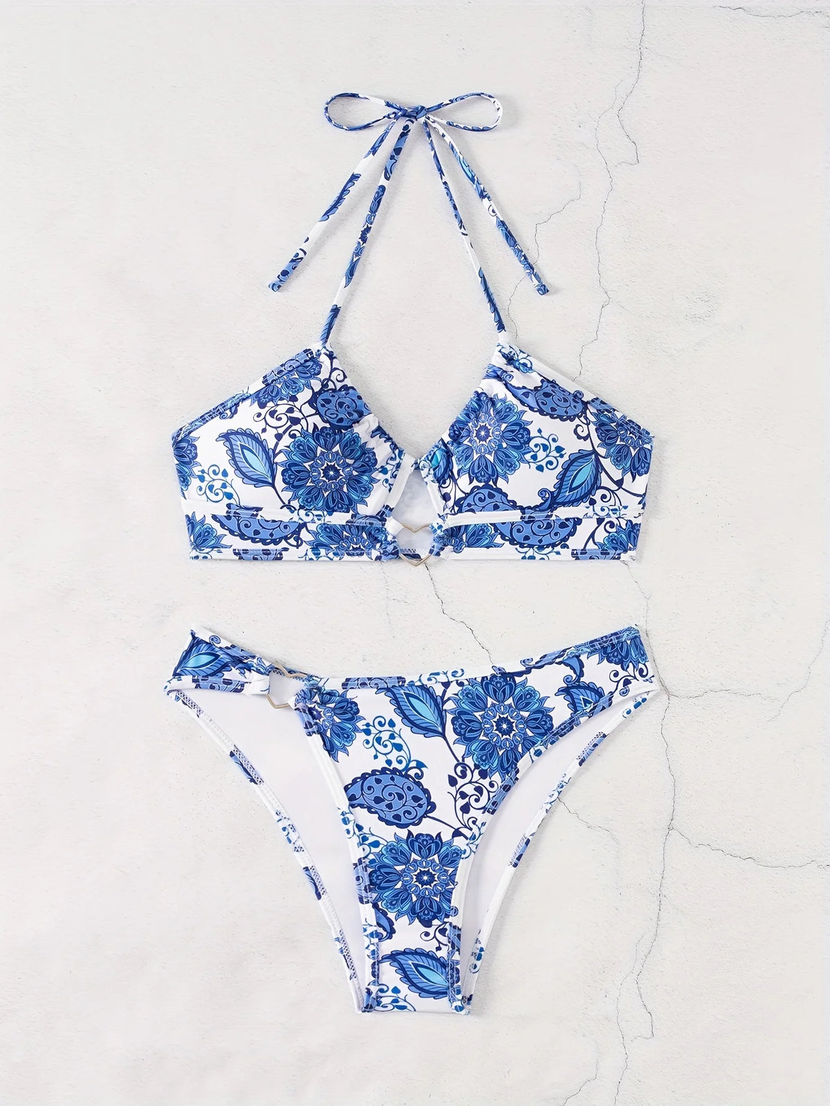 ZTVitality Sexy Print Bikini Set 2025 New Arrival Padded Bra Halter Bandage Swimsuit Women's Swimwear Summer Biquini Beachwear