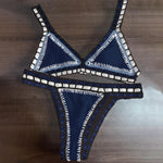 Hand Hook Bikini 2025 Bandeau Biquini Women Sexy Swimsuit Female Push Up Swimwear Solid Patchwork Bathing Suit Crochet Beachwear