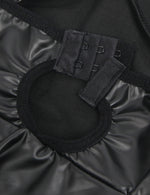 Gift Box + Black PU leather Suspender Sexy Nightdress