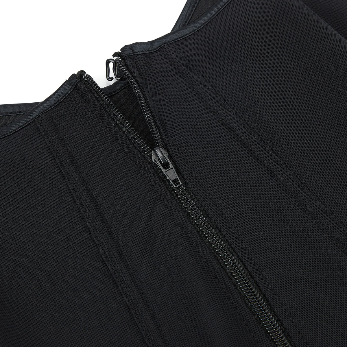 Women’s New Zipper Front Corset, Black Seamless Stretch Boned Bustier, Slimming Curve-Hugging Shapewear Top