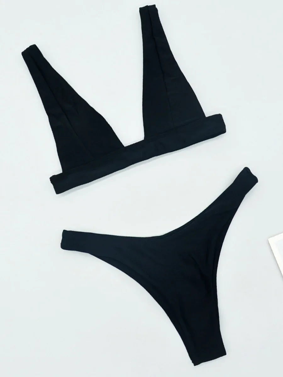 2025 Brazilian Triangle Bikinis High Cut bikini Women Swimsuit Female Swimwear Two pieces bikini Set Bather Bathing Suit Swim