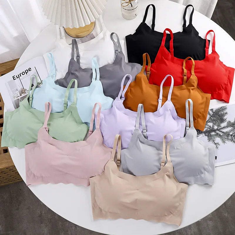 Push Up Bras For Women Non-wire Padded Bralette Japanese Style Breathable Bra Female Seamless Underwear Sexy Lingerie S-XXL Top