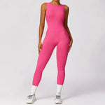 Seamless One-piece Suit Women Sports Jumpsuit Push up Yoga Suit Backless Sportswear Set Women Sleeveles Workout Bodysuits Female