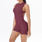 Women's Seamless Yoga Jumpsuit New Beautiful Back & Pleats Hip Lifting Short Jumpsuit Sports Running Fitness Jumpsuit Yoga Suit