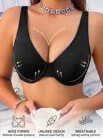 Solid Full Cup Women Bra Underwire Support No Padding Adjustable Wide Strap Everyday Comfort Lingerie