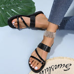 Sparkling Rhinestone Slides for Women - Comfy Open Toe Flats for Indoor & Outdoor Wear 2026 New