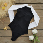 2026 Surfing Sport Swimsuit Long Sleeves Women One Piece SwimsuitSwimwear Solid Monokini Bathing Suit Tropical Bodysuit Female