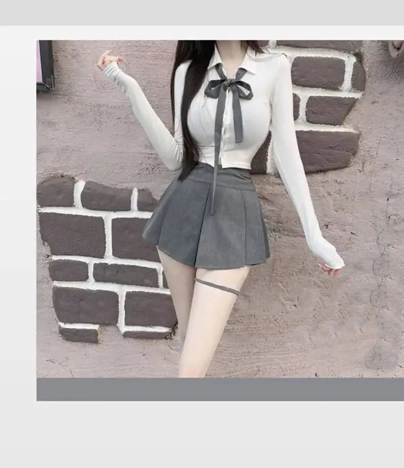 WOMENGAGA Korea Style Sexy Slim High Waist Strap A-line Half Length Skirt Fashion Women Skorts JK Sweet 2023 NewOW3W