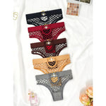 New Style Mesh Sexy Women's Panties Solid Color Mid High Waist Fishnet Lingerie Ladies Hollow Out Transparent Elasticity Briefs