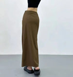 2026 New Pleated Side High Slit Half Length Skirt Women's Summer Spicy Girl Pure Desire Slim Wrap Hip Solid A-line Skirt 7MHN
