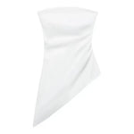 HH Elegant Women's Strapless Ruched Side Top Asymmetrical Hem Crop Tube Top for Vacation Wedding Guest Evening Wear