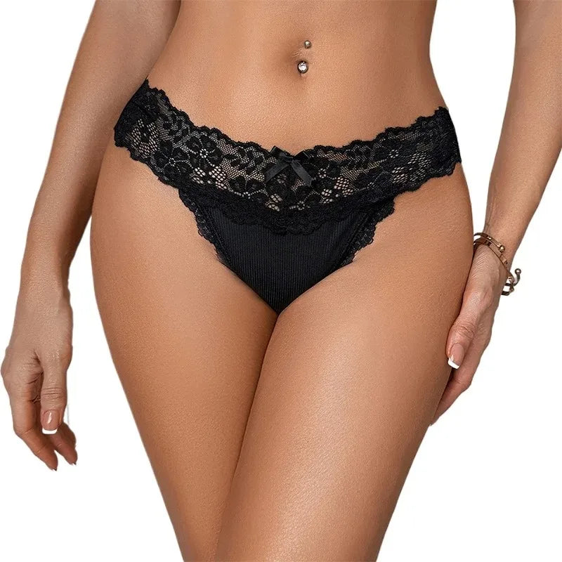 1pcs Low Rise Sexy Lace Lady G-string Sexy Lingerie Breathable Comfortable Panties Floral Elegant Women Thongs Female Underwear