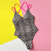 Leopard Print Backless Sexy Swimsuit Women One Piece Swimwear Back String Cross Bather High Cut Monokini Bathing Swimming Suit