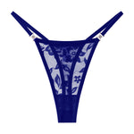 5pcs/pack Low Waist Sexy Women's G-String Underwear Floral Elegant Thongs Breathable Lingerie with Rhinestones Female Panties