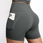 3Pcs Summer Butt Lifting Yoga Pockets Shorts High Waist Cyclings Tights Workout Jogging Shorts Sportswear Gym Running Short
