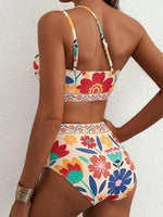 Sexy One Shoulder Swimwear Women 2026 Black White Patchwork Push Up Bra High Waist Swimsuit Beach Bathing Suit Holiday Bikini