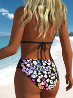 Vintage Black Polka Dot Print Bikini Set 2026 Women Tie Strap Push Up Bra Hollow Out High Waist Swimsuit Bathing Suit Swimwear
