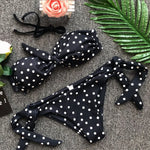 Leopard Knotted Polka Dot Bikini 2025 Women Strapless Bandeau Swimsuit Female Swimwear Two Pieces Bikini Set Bathing Suit Swim