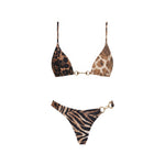 New 2Pcs Halter Swimsuit With Mini Skirt Women Bikini Push Up Swimwear Bandeau Biquini Printed Swim Suit Bathingsuit Beachwear