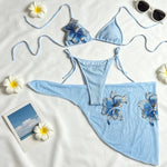 Halter 3 Pieces Sexy Bikini With Mini Skirt Women Swimsuits Female Swimwear Bathing Suit Swimming Suits Cover Up Beach Biquini