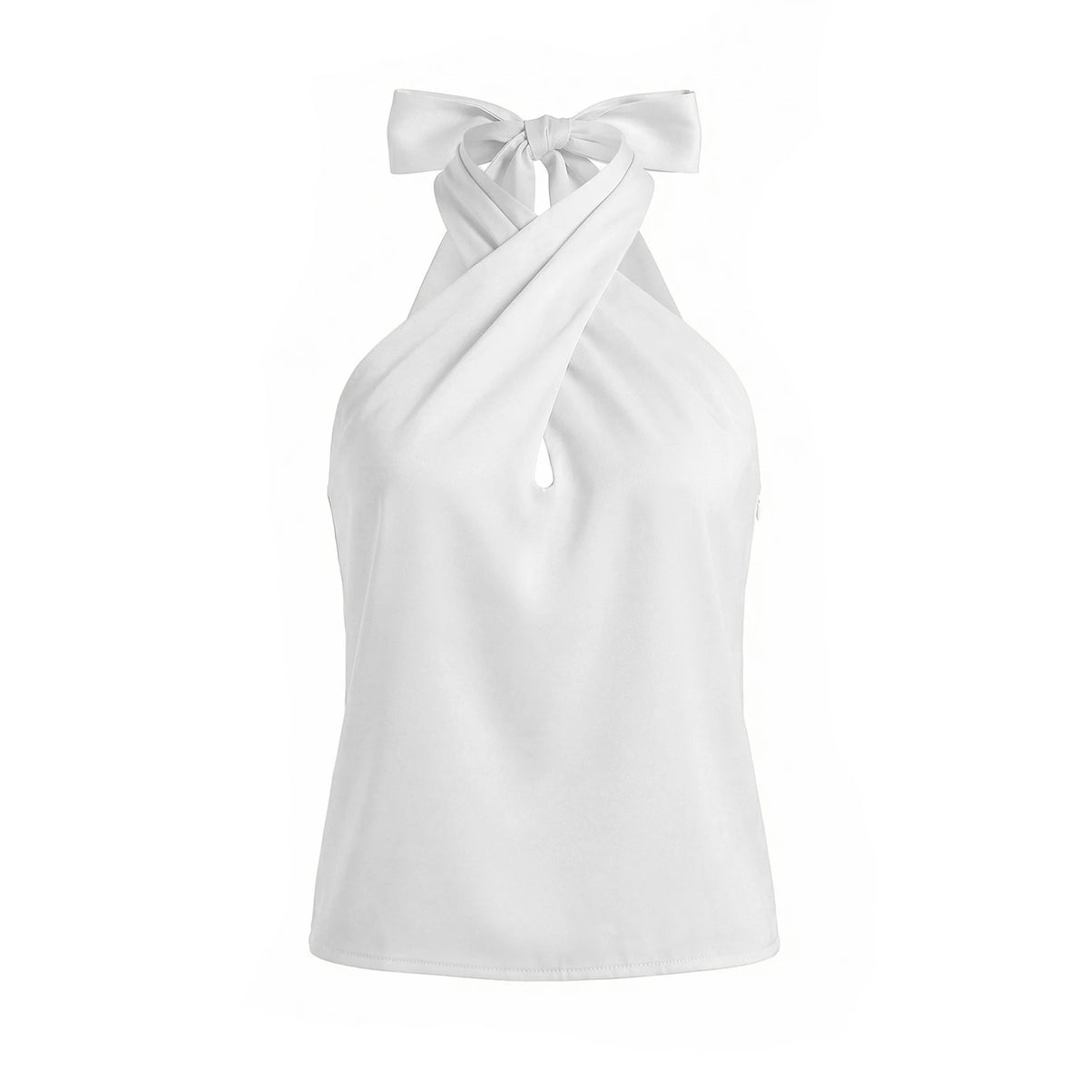 Women Satin Tank Tops Solid Color Backless Sleeveless Cross-criss Halter Vest 2026 Summer Fashion Elegant Top Streetwear