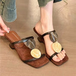 Square Toe Slippers Women High Heels Sandals Open Toe Shoes 2026 Summer Casual Beach Pumps Sexy Pumps