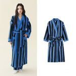 Ladies Thick Coral Fleece Extra Long Bathrobe Couple Sleepwear Set Warm Winter Dressing Gown Soft Loose Home Robe Loungewear