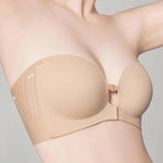 Front Closure Strapless Bras For Women Seamless Push Up Brassiere Thick Soft Underwear Solid Color Adjustable Invisible Lingerie