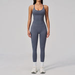 Summer Seamless Yoga Sets Women Outdoor Slimming Sports Tank Top High Waist Hip Lifting Leggings Gym Fitness Suits Tracksuit