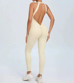 Seamless Yoga Jumpsuits Sports Fitness Peach Hip-lifting Backless Buckle One-Piece Training Gym Workout Tracksuits for Women
