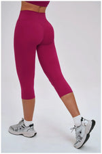 Yoga Pants Women Cropped Pants Sports Pants Fitness Leggings Tights Breathable Quick-drying High Waist Running Workout Pants