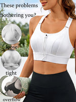 Women Vest Style Sports Bra Front Zipper Adjustable Straps Shockproof Gym Yoga Top Lift Shaping Compression Workout Active