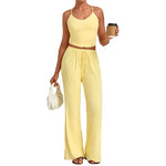 Women's Yoga Set Sports Firness Beautiful Back Strap Vest Suits Training Workout Butt‑lifting High Waist Flared Leggings Sets