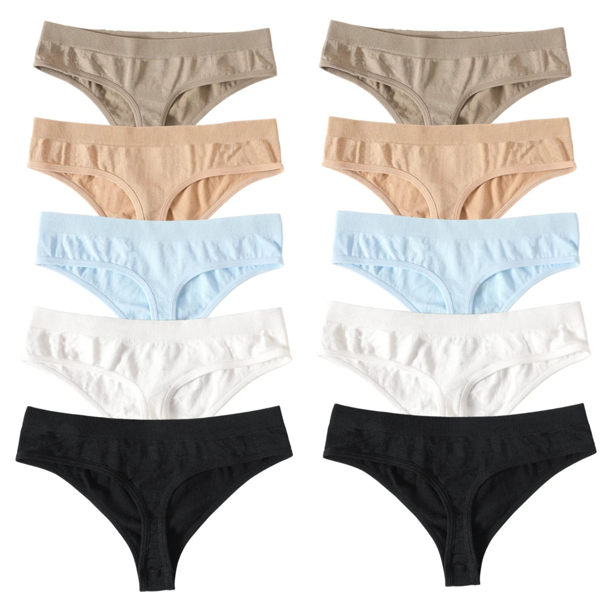 10Pcs/Set Seamless Thongs G-String Women Panties Sexy Underwear Female Underpants Sexy Lingerie Low Waist Sport Bottoms M-XL