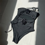 Sexy 3D Flower Hollow Out Swimwear One Piece Swimsuits Women 2026 Summer String Halter Monokini Swimming Bathings Suit Bather